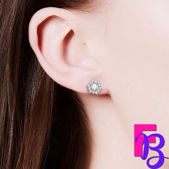 *NEW!* 14K Hexagon Austrian Earrings - Picture 4 of 7